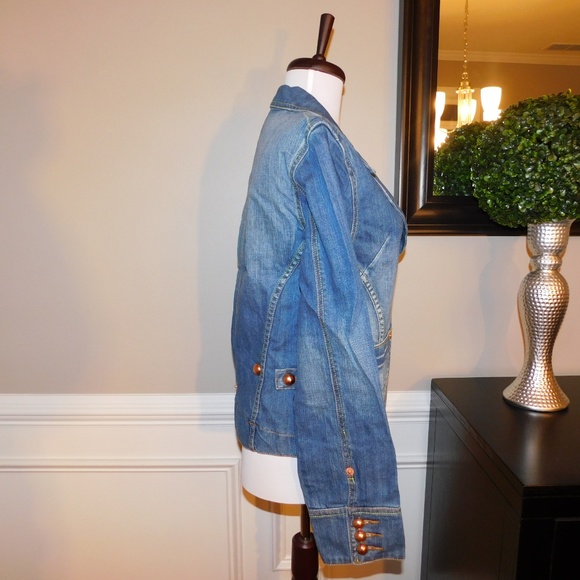 Distressed Denim Blazer - XL - BRAND NEW - Picture 3 of 8